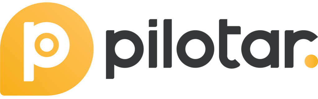 Logotipo da plataforma de streaming P, destacando a letra "p" em branco sobre um fundo amarelo gradiente, simbolizando entretenimento digital e inovação.